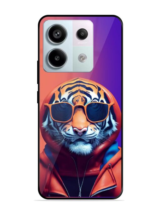 Tiger Animation Glossy Metal Phone Cover for Xiaomi Redmi Note 13 Pro (5G) Zapvi