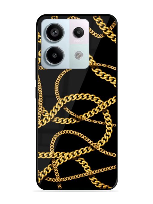 Decorative Golde Chain Glossy Metal Phone Cover for Xiaomi Redmi Note 13 Pro (5G) Zapvi