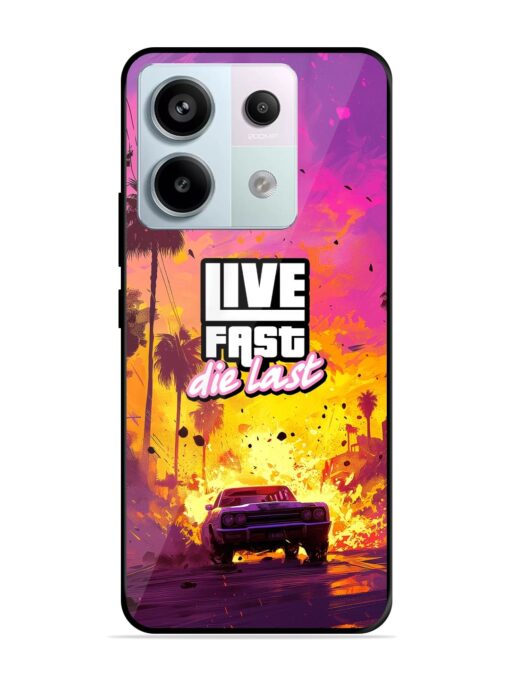 Live Fast Glossy Metal Phone Cover for Xiaomi Redmi Note 13 Pro (5G) Zapvi