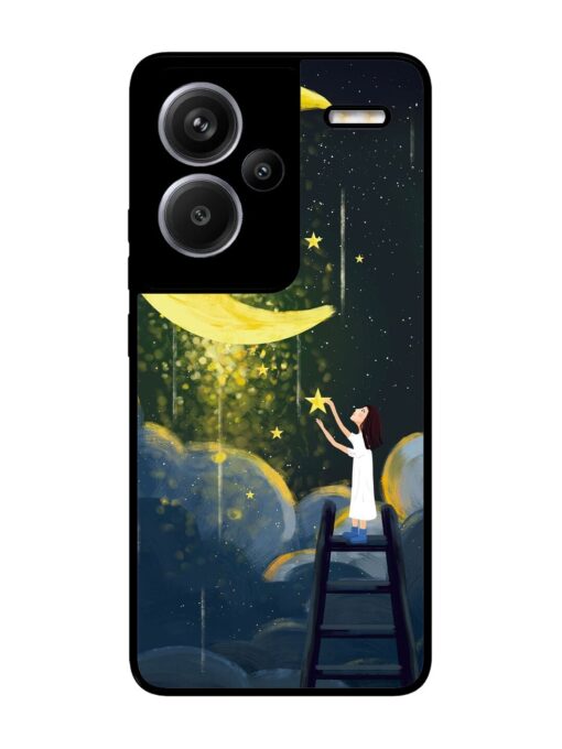 Moonlight Healing Night Illustration Glossy Metal TPU Phone Cover for Xiaomi Redmi Note 13 Pro Plus (5G)