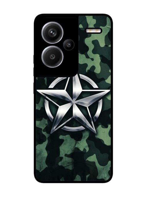 Indian Army Star Design Glossy Metal Phone Cover for Xiaomi Redmi Note 13 Pro Plus (5G) Zapvi