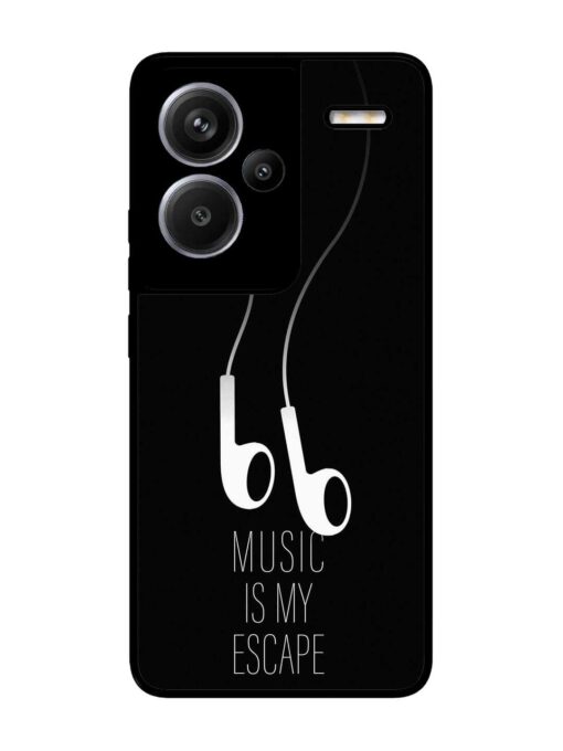 Music Is My Escape Glossy Metal Phone Cover for Xiaomi Redmi Note 13 Pro Plus (5G) Zapvi