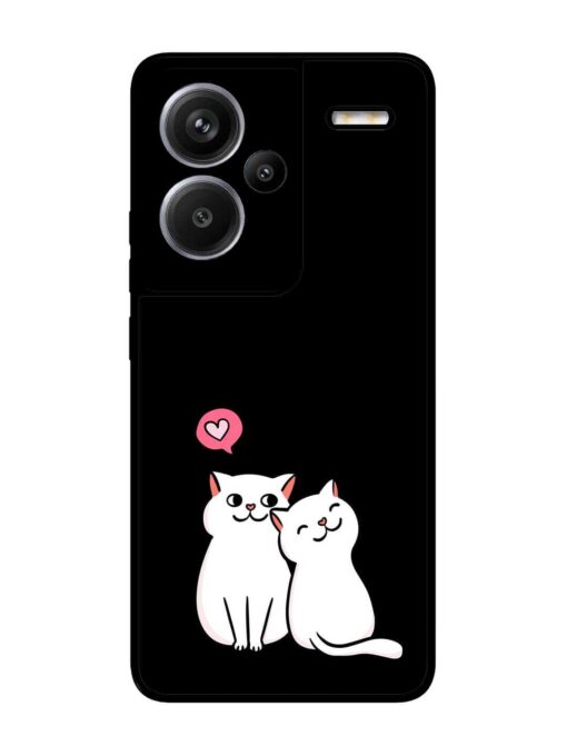 Cat Love Glossy Metal Phone Cover for Xiaomi Redmi Note 13 Pro Plus (5G) Zapvi