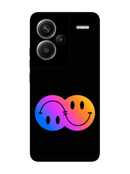 Gradient Smile Art Glossy Metal TPU Phone Cover for Xiaomi Redmi Note 13 Pro Plus (5G)