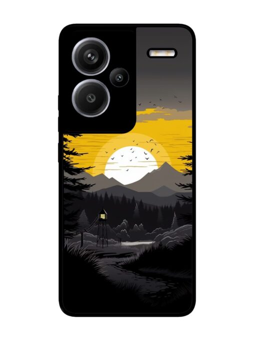 Sunset Vector Glossy Metal Phone Cover for Xiaomi Redmi Note 13 Pro Plus (5G)