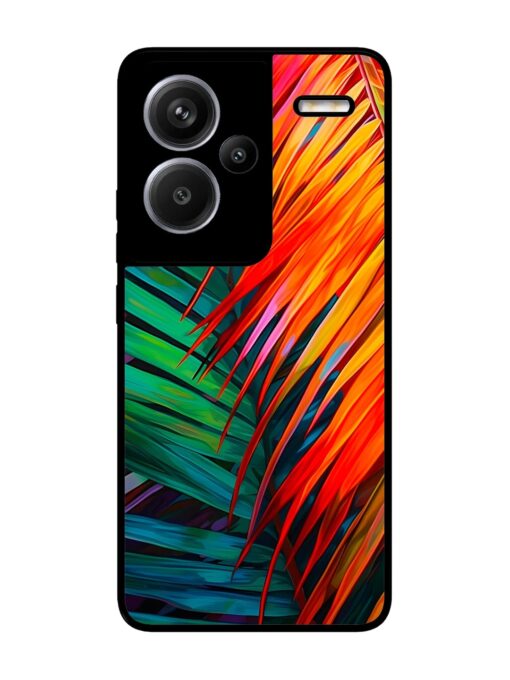 Painted Tropical Leaves Glossy Metal Phone Cover for Xiaomi Redmi Note 13 Pro Plus (5G) Zapvi