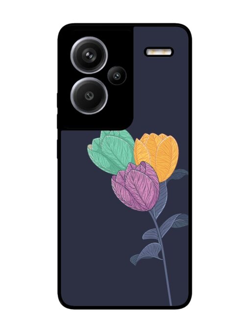 Flower Vector Glossy Metal Phone Cover for Xiaomi Redmi Note 13 Pro Plus (5G) Zapvi