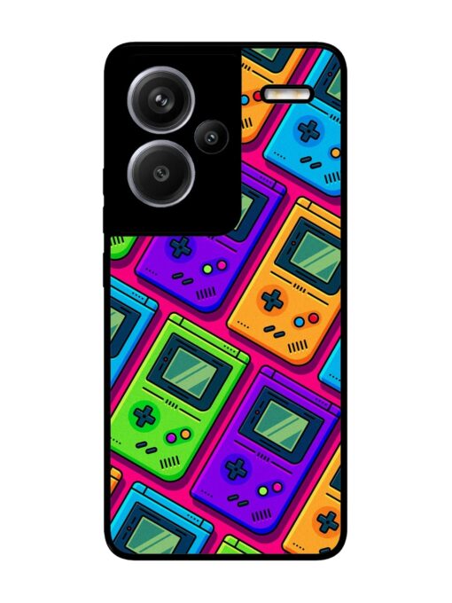 Game Seamless Pattern Glossy Metal Phone Cover for Xiaomi Redmi Note 13 Pro Plus (5G) Zapvi