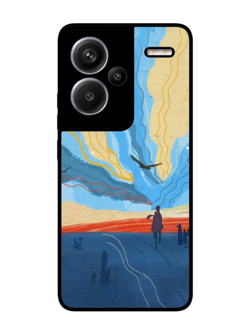 Minimal Abstract Landscape Glossy Metal Phone Cover for Xiaomi Redmi Note 13 Pro Plus (5G) Zapvi