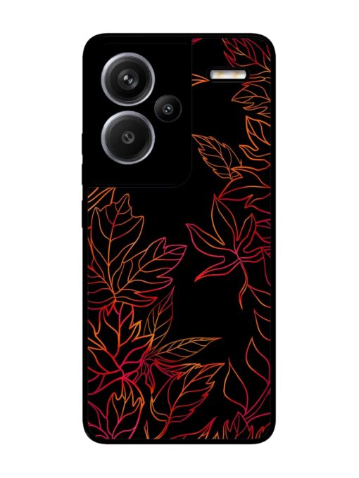 Red Floral Pattern Glossy Metal Phone Cover for Xiaomi Redmi Note 13 Pro Plus (5G) Zapvi