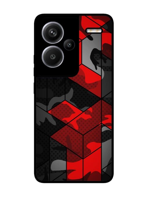 Royal Red Camouflage Pattern Glossy Metal Phone Cover for Xiaomi Redmi Note 13 Pro Plus (5G) Zapvi