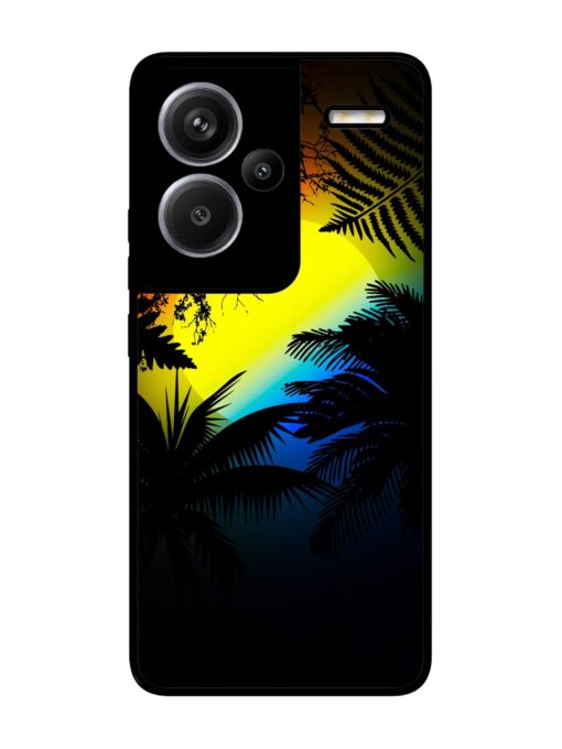 Colorful Sunset With Palm Trees Glossy Metal Phone Cover for Xiaomi Redmi Note 13 Pro Plus (5G) Zapvi