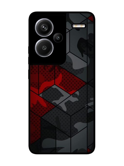 Red And Grey Pattern Glossy Metal Phone Cover for Xiaomi Redmi Note 13 Pro Plus (5G) Zapvi