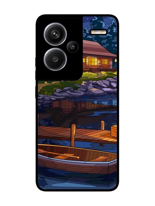 Village Night Scene Glossy Metal Phone Cover for Xiaomi Redmi Note 13 Pro Plus (5G) Zapvi