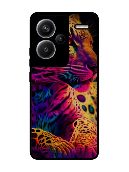 Leopard Art Glossy Metal Phone Cover for Xiaomi Redmi Note 13 Pro Plus (5G)