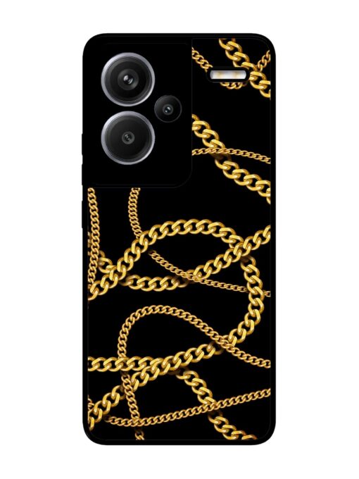 Decorative Golde Chain Glossy Metal Phone Cover for Xiaomi Redmi Note 13 Pro Plus (5G) Zapvi