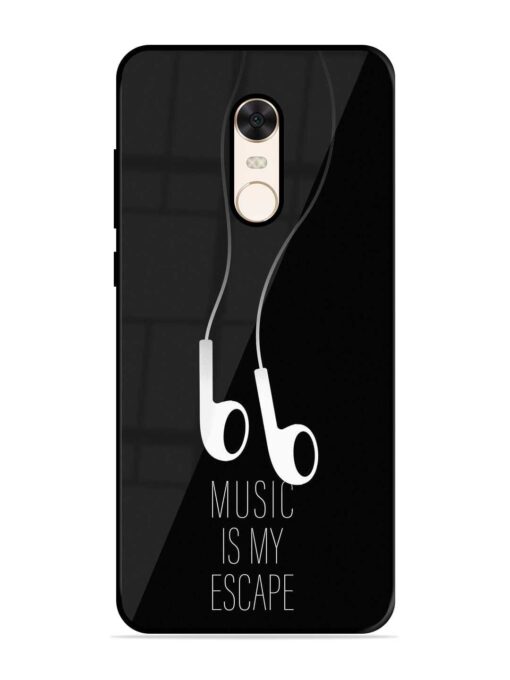 Music Is My Escape Glossy Metal Phone Cover for Xiaomi Redmi Note 5