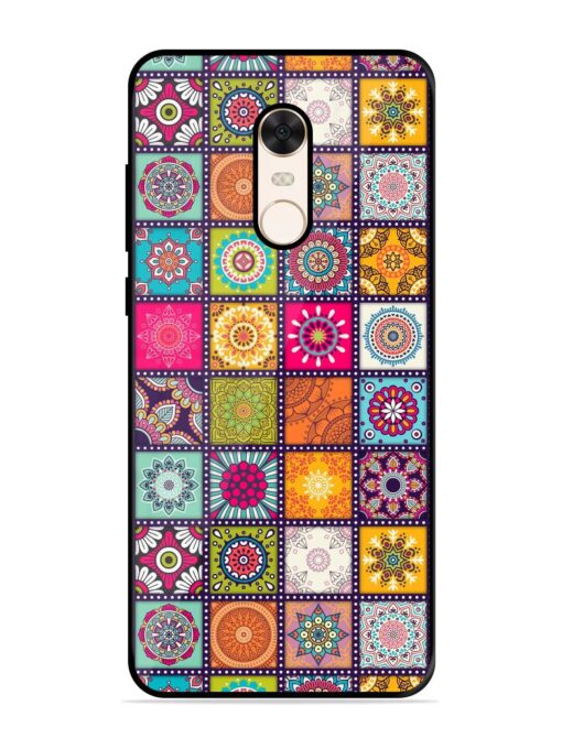 Seamless Pattern Vintage Glossy Metal Phone Cover for Xiaomi Redmi Note 5