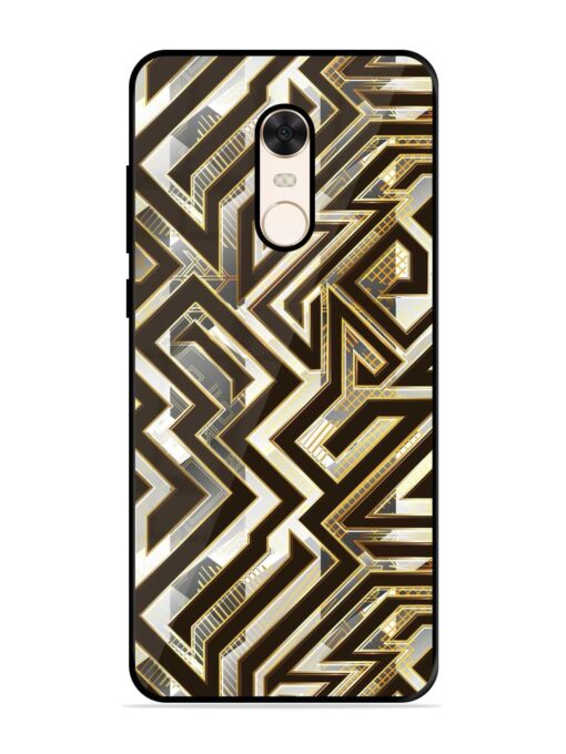 Technology Geometric Seamless Glossy Metal Phone Cover for Xiaomi Redmi Note 5 Zapvi