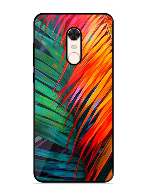 Painted Tropical Leaves Glossy Metal Phone Cover for Xiaomi Redmi Note 5 Zapvi