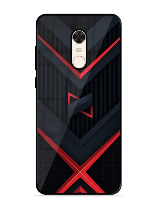 Red Gray Abstract Glossy Metal Phone Cover for Xiaomi Redmi Note 5 Zapvi