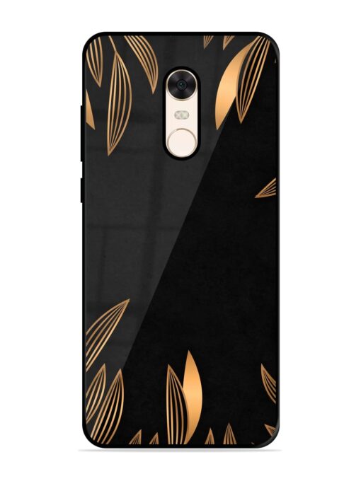 Golden Leaf Pattern Glossy Metal Phone Cover for Xiaomi Redmi Note 5 Zapvi