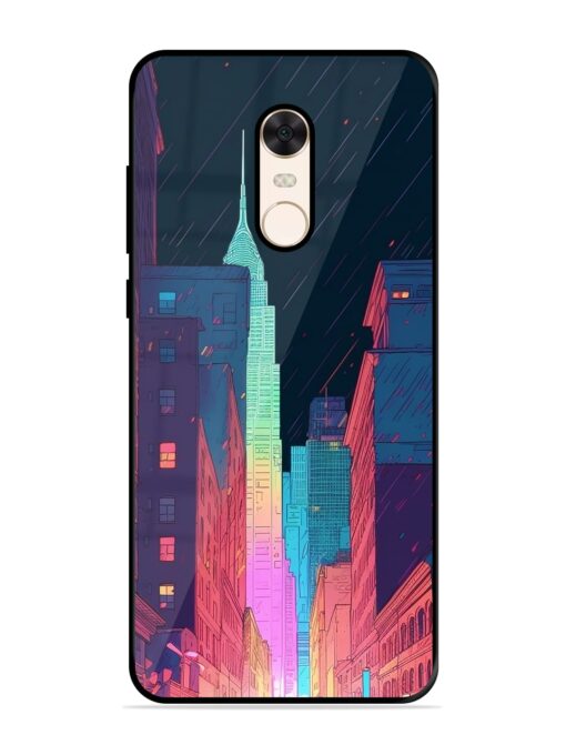 Minimal City Art Glossy Metal Phone Cover for Xiaomi Redmi Note 5 Zapvi