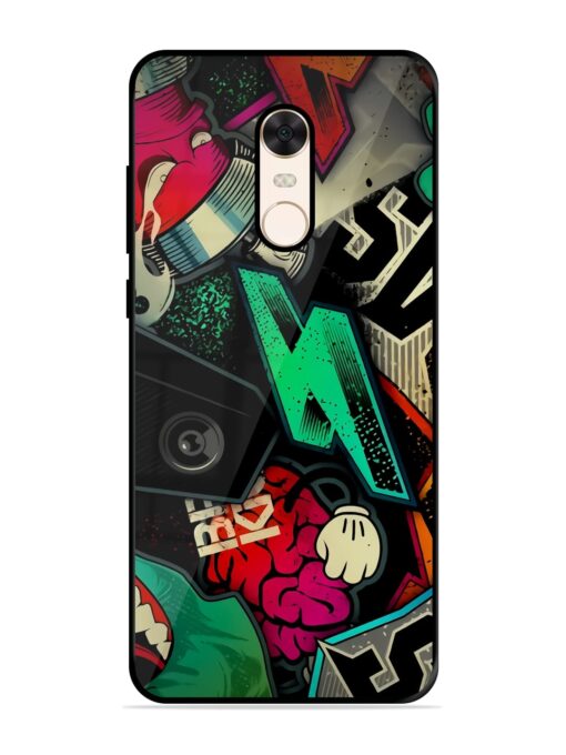 Graffiti Art Glossy Metal Phone Cover for Xiaomi Redmi Note 5