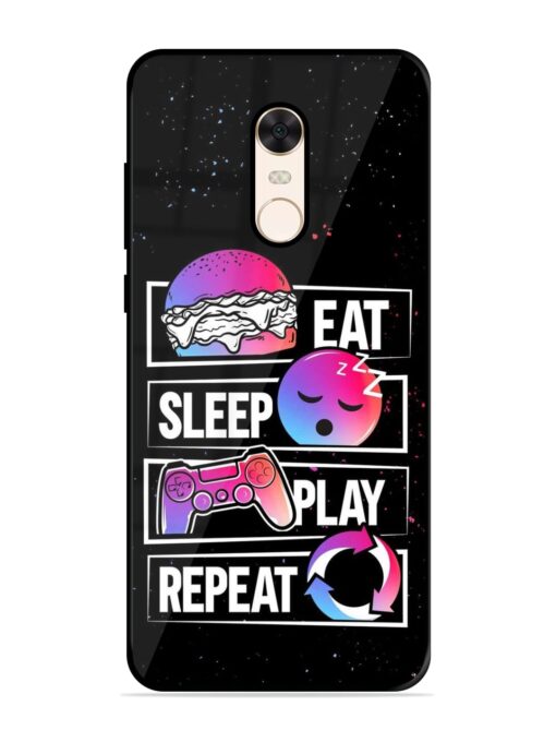 Eat Sleep Play Repeat Glossy Metal Phone Cover for Xiaomi Redmi Note 5 Zapvi