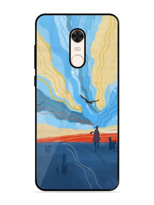 Minimal Abstract Landscape Glossy Metal Phone Cover for Xiaomi Redmi Note 5 Zapvi