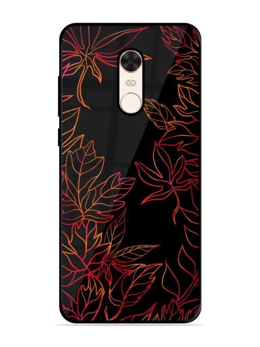 Red Floral Pattern Glossy Metal Phone Cover for Xiaomi Redmi Note 5