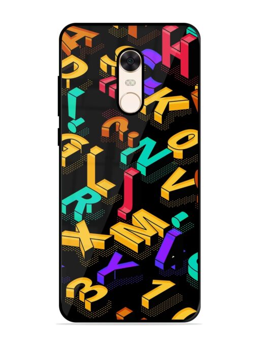 Seamless Pattern With Letters Glossy Metal Phone Cover for Xiaomi Redmi Note 5 Zapvi