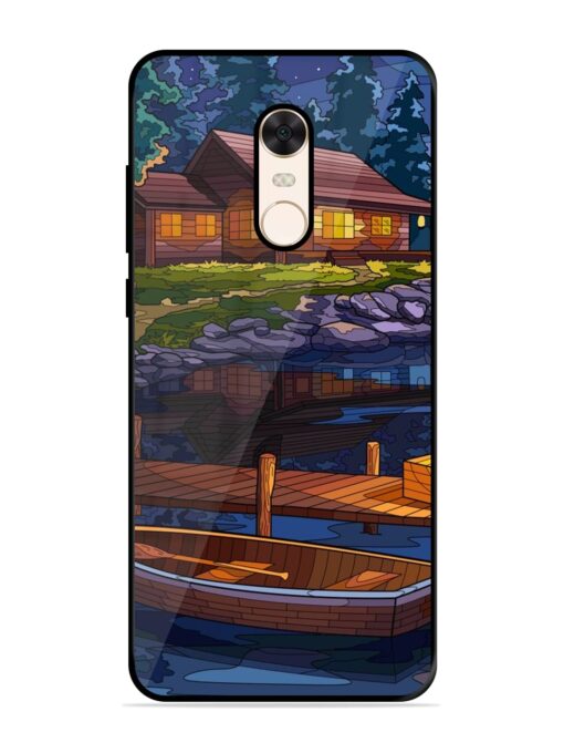 Village Night Scene Glossy Metal Phone Cover for Xiaomi Redmi Note 5