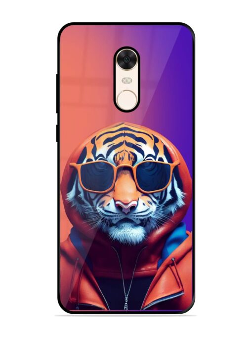 Tiger Animation Glossy Metal Phone Cover for Xiaomi Redmi Note 5 Zapvi