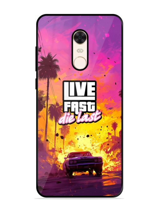 Live Fast Glossy Metal Phone Cover for Xiaomi Redmi Note 5