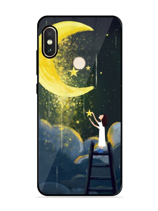 Moonlight Healing Night Illustration Glossy Metal TPU Phone Cover for Xiaomi Redmi Note 5 Pro