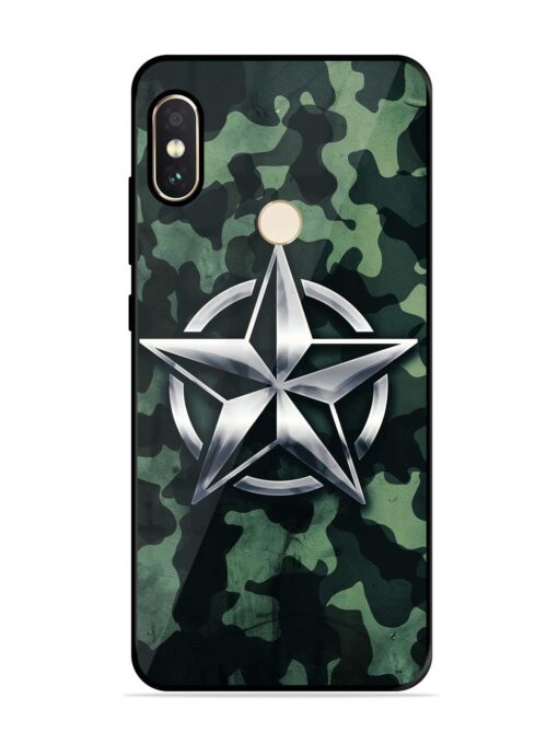 Indian Army Star Design Glossy Metal Phone Cover for Xiaomi Redmi Note 5 Pro