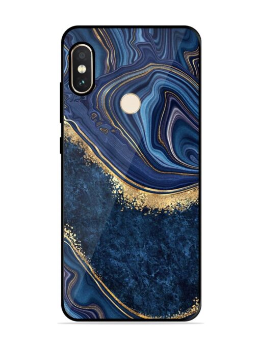 Abstract Background Blue Glossy Metal TPU Phone Cover for Xiaomi Redmi Note 5 Pro Zapvi