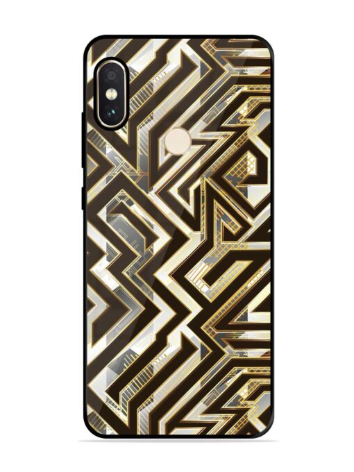 Technology Geometric Seamless Glossy Metal Phone Cover for Xiaomi Redmi Note 5 Pro Zapvi