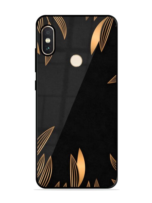 Golden Leaf Pattern Glossy Metal Phone Cover for Xiaomi Redmi Note 5 Pro Zapvi