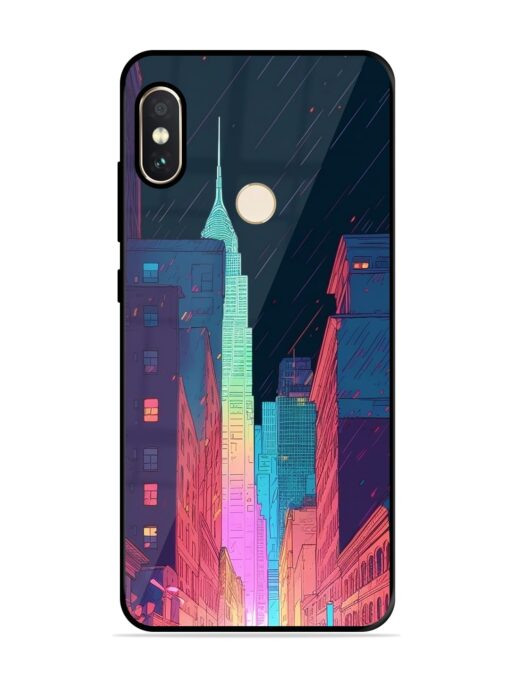 Minimal City Art Glossy Metal Phone Cover for Xiaomi Redmi Note 5 Pro Zapvi