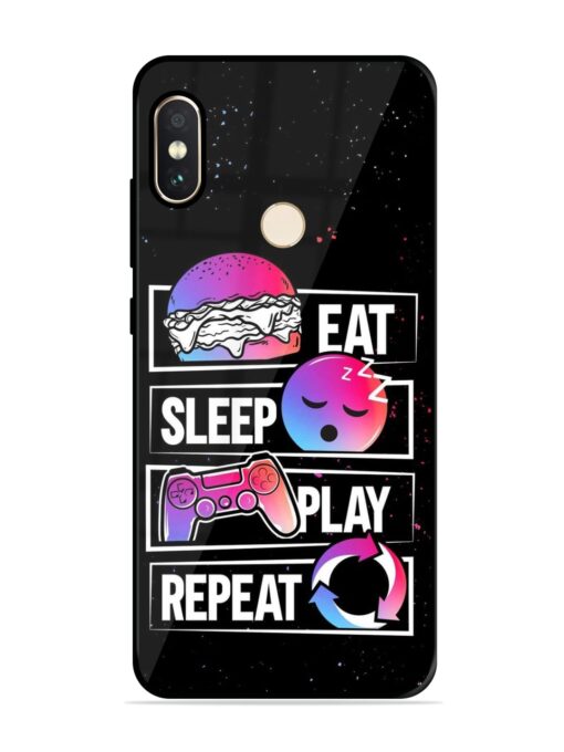 Eat Sleep Play Repeat Glossy Metal Phone Cover for Xiaomi Redmi Note 5 Pro