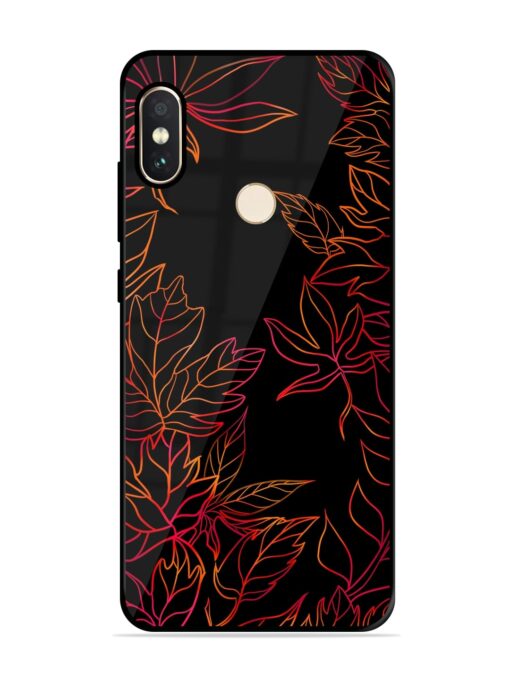 Red Floral Pattern Glossy Metal Phone Cover for Xiaomi Redmi Note 5 Pro