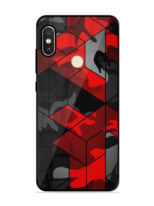 Royal Red Camouflage Pattern Glossy Metal Phone Cover for Xiaomi Redmi Note 5 Pro Zapvi