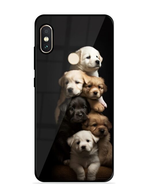 Cute Baby Dogs Glossy Metal Phone Cover for Xiaomi Redmi Note 5 Pro Zapvi