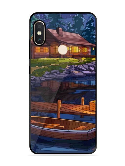 Village Night Scene Glossy Metal Phone Cover for Xiaomi Redmi Note 5 Pro Zapvi