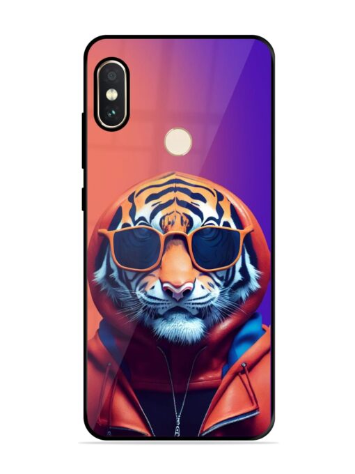 Tiger Animation Glossy Metal Phone Cover for Xiaomi Redmi Note 5 Pro Zapvi