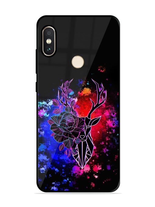 Floral Deer Art Glossy Metal Phone Cover for Xiaomi Redmi Note 5 Pro Zapvi