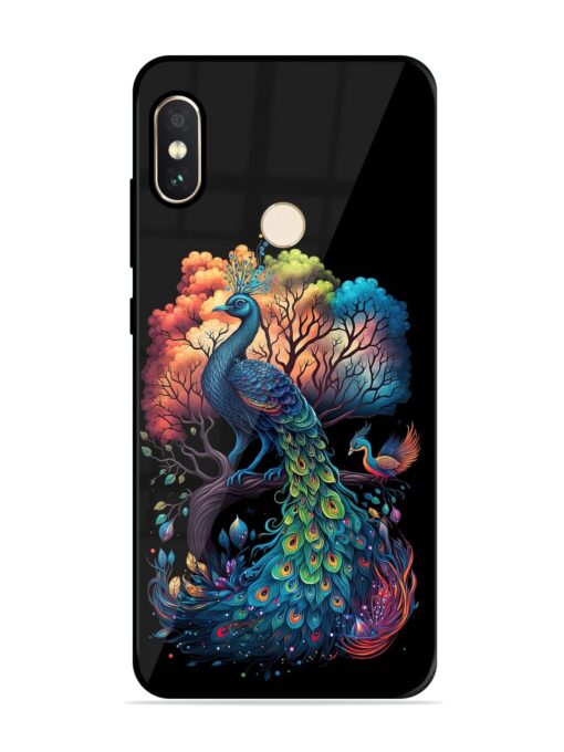 Peacock Tree Art Glossy Metal Phone Cover for Xiaomi Redmi Note 5 Pro