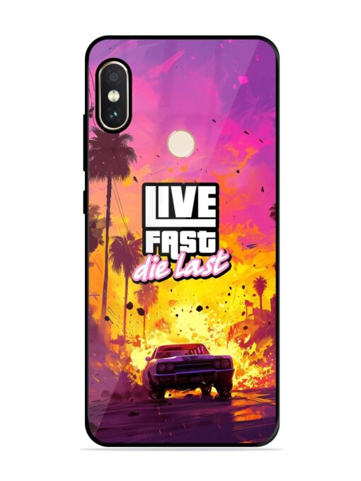 Live Fast Glossy Metal Phone Cover for Xiaomi Redmi Note 5 Pro Zapvi